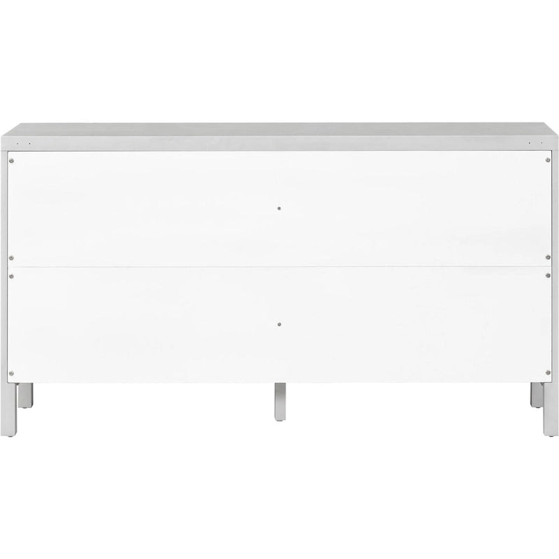 Buffet à 4 portes en rotin gris/blanc/noir