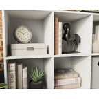 Bibliothèque de rangement 6 cubes Charter Oak/blanc avec base en métal