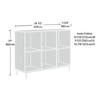Bibliothèque de rangement 6 cubes Charter Oak/blanc avec base en métal