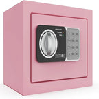 Coffre-fort électronique en acier noir/vert/bleu/rose avec clavier, clés d'urgence et boulons de fixation