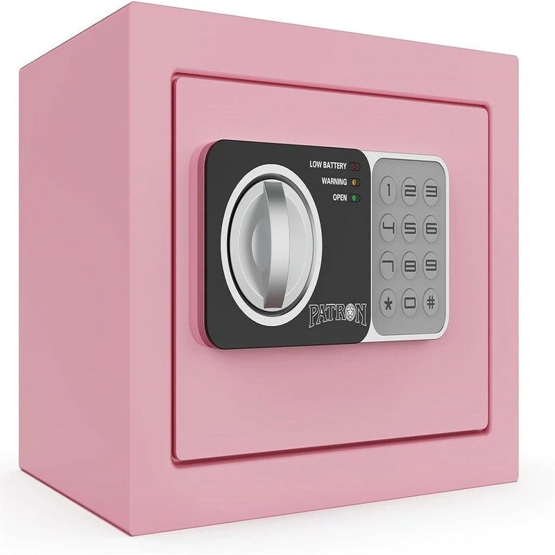 Coffre-fort électronique en acier noir/vert/bleu/rose avec clavier, clés d'urgence et boulons de fixation