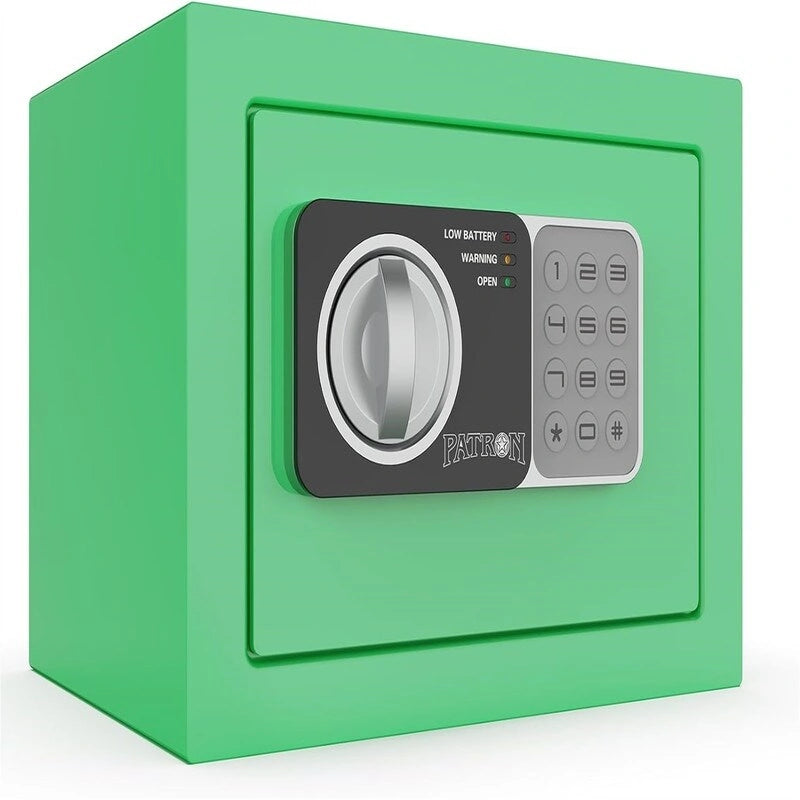 Coffre-fort électronique en acier noir/vert/bleu/rose avec clavier, clés d'urgence et boulons de fixation