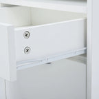 Meuble de rangement mobile moderne avec 1 étagère, 1 tiroir et 1 placard, support d'imprimante à roulettes