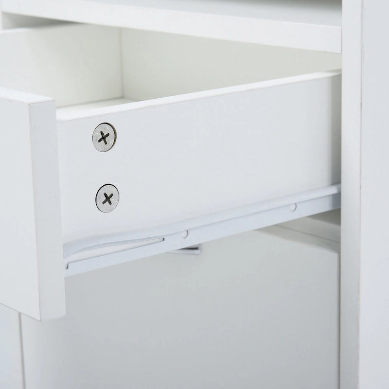 Meuble de rangement mobile moderne avec 1 étagère, 1 tiroir et 1 placard, support d'imprimante à roulettes