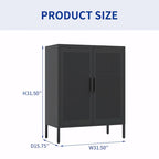 Armoire de rangement verrouillable 2 portes en acier laminé à froid noir/blanc avec 2 étagères réglables