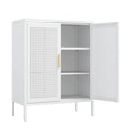 Armoire de rangement verrouillable 2 portes en acier laminé à froid noir/blanc avec 2 étagères réglables