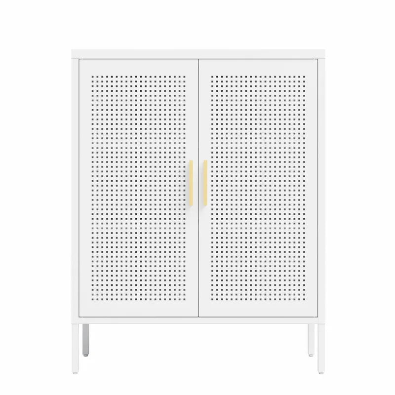 Armoire de rangement verrouillable 2 portes en acier laminé à froid noir/blanc avec 2 étagères réglables