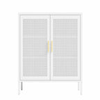 Armoire de rangement verrouillable 2 portes en acier laminé à froid noir/blanc avec 2 étagères réglables