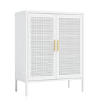 Armoire de rangement verrouillable 2 portes en acier laminé à froid noir/blanc avec 2 étagères réglables