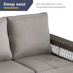 Gymojoy Ensemble de 5 pièces pour patio extérieur en osier avec fauteuils et pouf - Marron