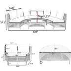 Ensemble de mobilier de jardin en rotin PE marron résistant aux intempéries, 5 pièces, ensemble de canapés modulaires d'extérieur