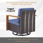 Lot de 4 fauteuils pivotants à bascule Gymojoy pour terrasse - Marron