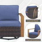 Lot de 4 fauteuils pivotants à bascule Gymojoy pour terrasse - Marron