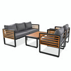 Ensemble de conversation avec canapé pour 5 personnes, mobilier d'extérieur avec coussins amovibles