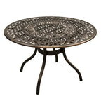 Ensemble de salle à manger rond Rose Outdoor Lattice 48 pouces en bronze avec quatre chaises - N/A