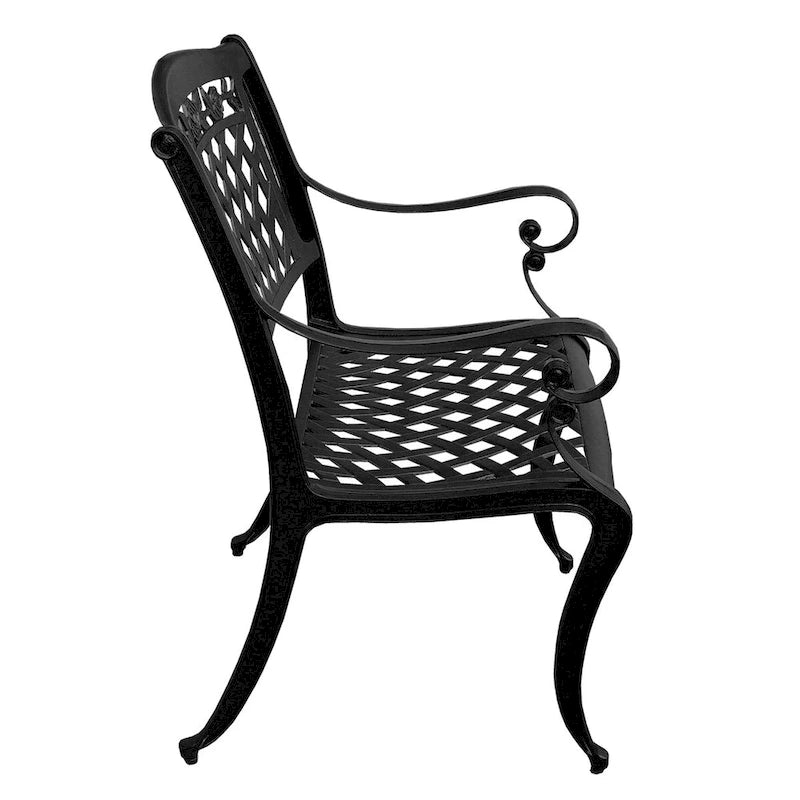 Ensemble de salle à manger rond Rose Outdoor Lattice 48 pouces en bronze avec quatre chaises - N/A