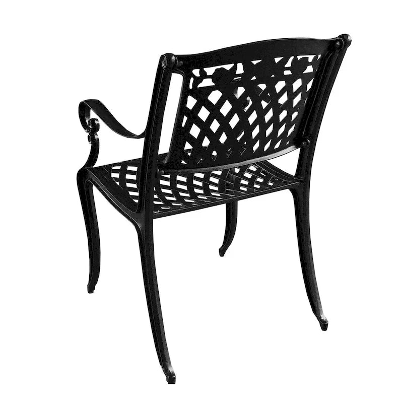 Ensemble de salle à manger rond Rose Outdoor Lattice 48 pouces en bronze avec quatre chaises - N/A