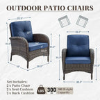 Canapé causeuse planeur d'extérieur avec table et chaise - Marron