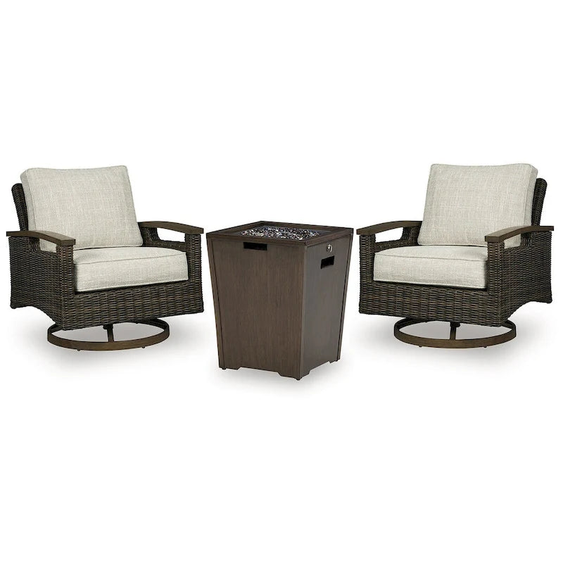 Signature Design by Ashley Rodeway South Brown 3-Piece Outdoor Package - 32W x 37D x 37H