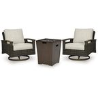 Signature Design by Ashley Rodeway South Brown 3-Piece Outdoor Package - 32W x 37D x 37H