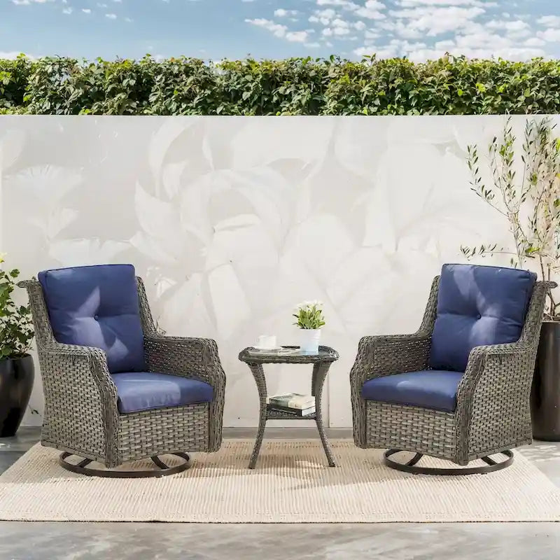 Gymojoy Ensemble de canapés de jardin d'extérieur à dossier haut - Gris
