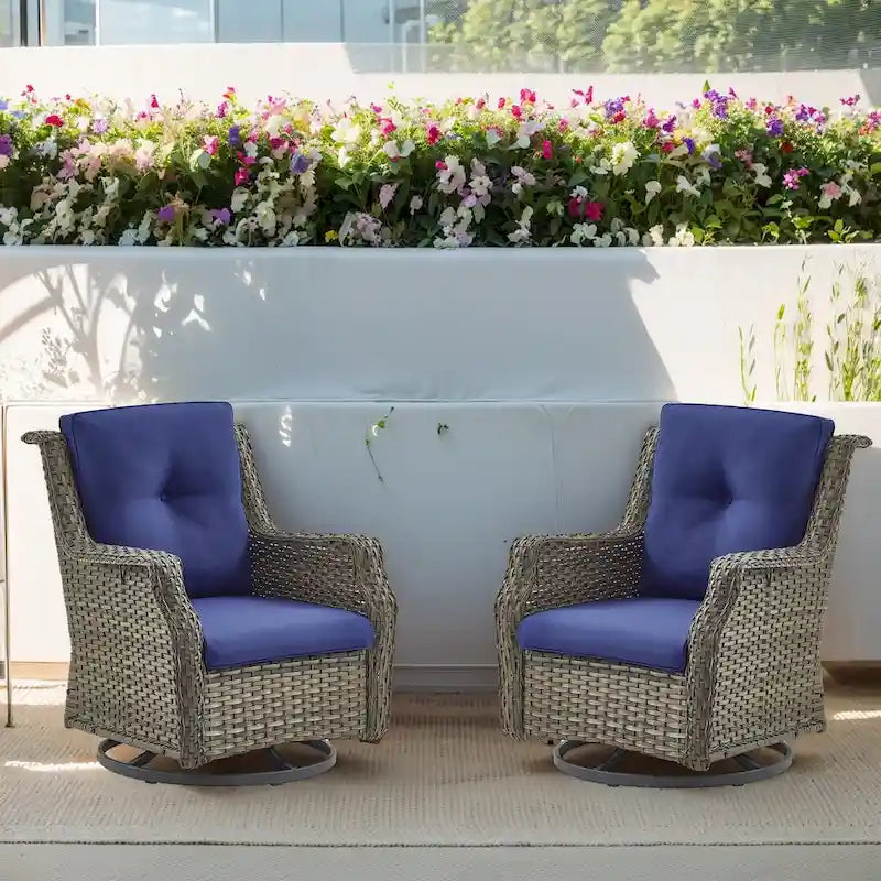 Gymojoy Ensemble de canapés de jardin d'extérieur à dossier haut - Gris
