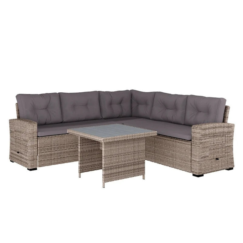 Indoor/Outdoor Conversation Set with Sofa and Table