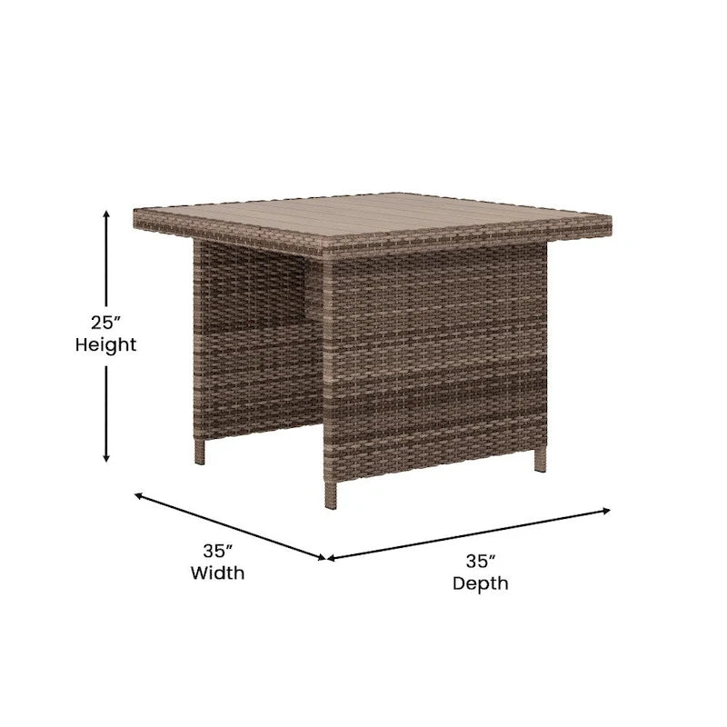 Ensemble de conversation intérieur/extérieur avec canapé et table