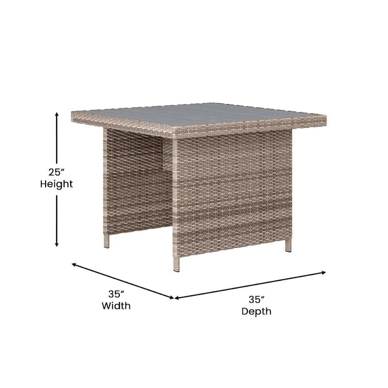 Ensemble de conversation intérieur/extérieur avec canapé et table