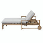 Bain de soleil extérieur en bois de style rustique pour 2 personnes, lit de repos d'extérieur
