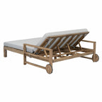 Bain de soleil extérieur en bois de style rustique pour 2 personnes, lit de repos d'extérieur