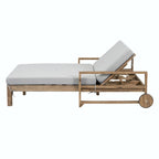 Bain de soleil extérieur en bois de style rustique pour 2 personnes, lit de repos d'extérieur
