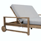 Bain de soleil extérieur en bois de style rustique pour 2 personnes, lit de repos d'extérieur