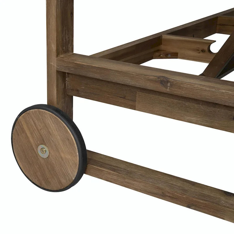 Bain de soleil extérieur en bois de style rustique pour 2 personnes, lit de repos d'extérieur
