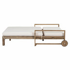 Bain de soleil extérieur en bois de style rustique pour 2 personnes, lit de repos d'extérieur