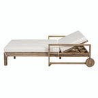 Bain de soleil extérieur en bois de style rustique pour 2 personnes, lit de repos d'extérieur