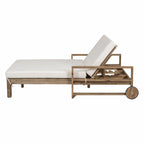 Bain de soleil extérieur en bois de style rustique pour 2 personnes, lit de repos d'extérieur