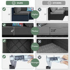 Canapé d'angle en rotin tressé 7 pièces pour l'extérieur, gris