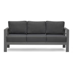 Ensemble de conversation 5 pièces en aluminium, canapé modulable moderne en métal gris avec coussins gris foncé - 73x26x32