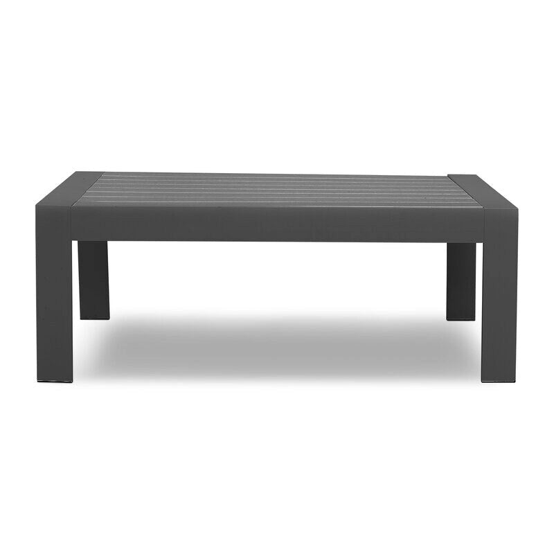 Ensemble de conversation 5 pièces en aluminium, canapé modulable moderne en métal gris avec coussins gris foncé - 73x26x32