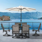 Ensemble de salle à manger extérieur 7 pièces en aluminium avec chaises pivotantes