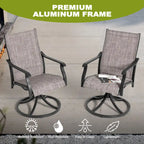 Ensemble de salle à manger extérieur 7 pièces en aluminium avec chaises pivotantes