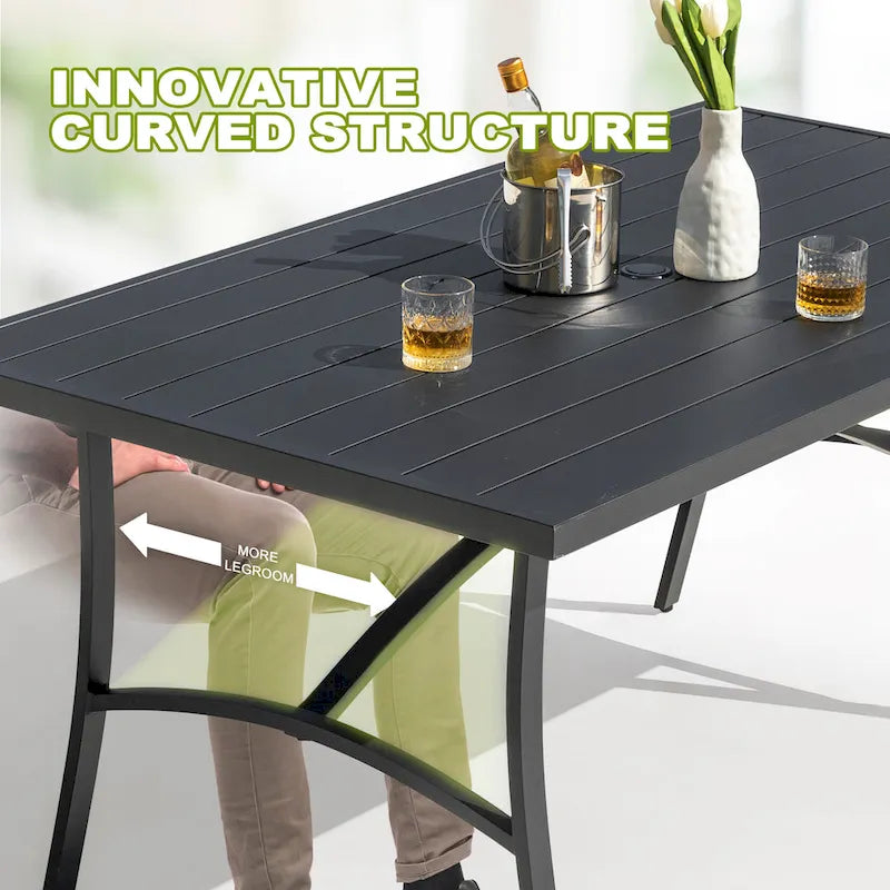 Ensemble de salle à manger extérieur 7 pièces en aluminium avec chaises pivotantes