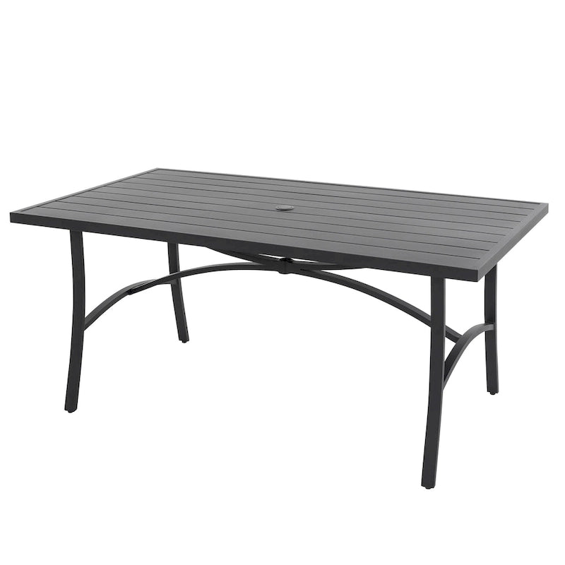 Ensemble de salle à manger extérieur 7 pièces en aluminium avec chaises pivotantes