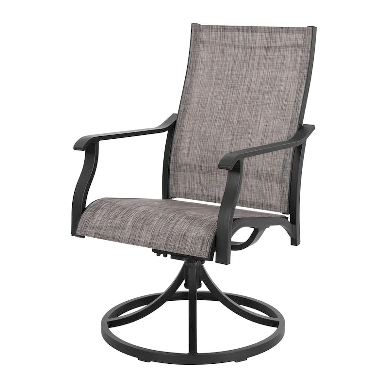 Ensemble de salle à manger extérieur 7 pièces en aluminium avec chaises pivotantes