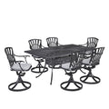 Ensemble de salle à manger d'extérieur 7 pièces Grenada Charcoal en aluminium - 72 x 29 x 42