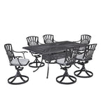 Ensemble de salle à manger d'extérieur 7 pièces Grenada Charcoal en aluminium - 72 x 29 x 42
