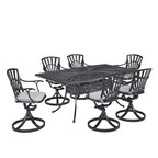 Grenada Charcoal Aluminum 7 Piece Outdoor Dining Set - 72 x 29 x 42