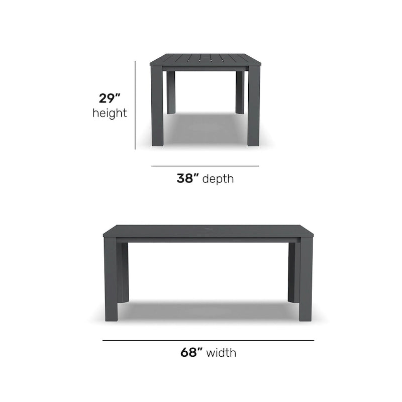 Table de salle à manger rectangulaire Grayton - 38 x 29 x 68