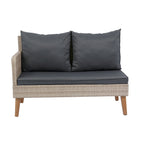 Ensemble de canapé 3 pièces en rotin tressé pour terrasse extérieure avec coussins gris foncé - 73.62X48.03